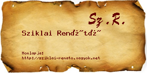 Sziklai Renátó névjegykártya