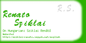 renato sziklai business card